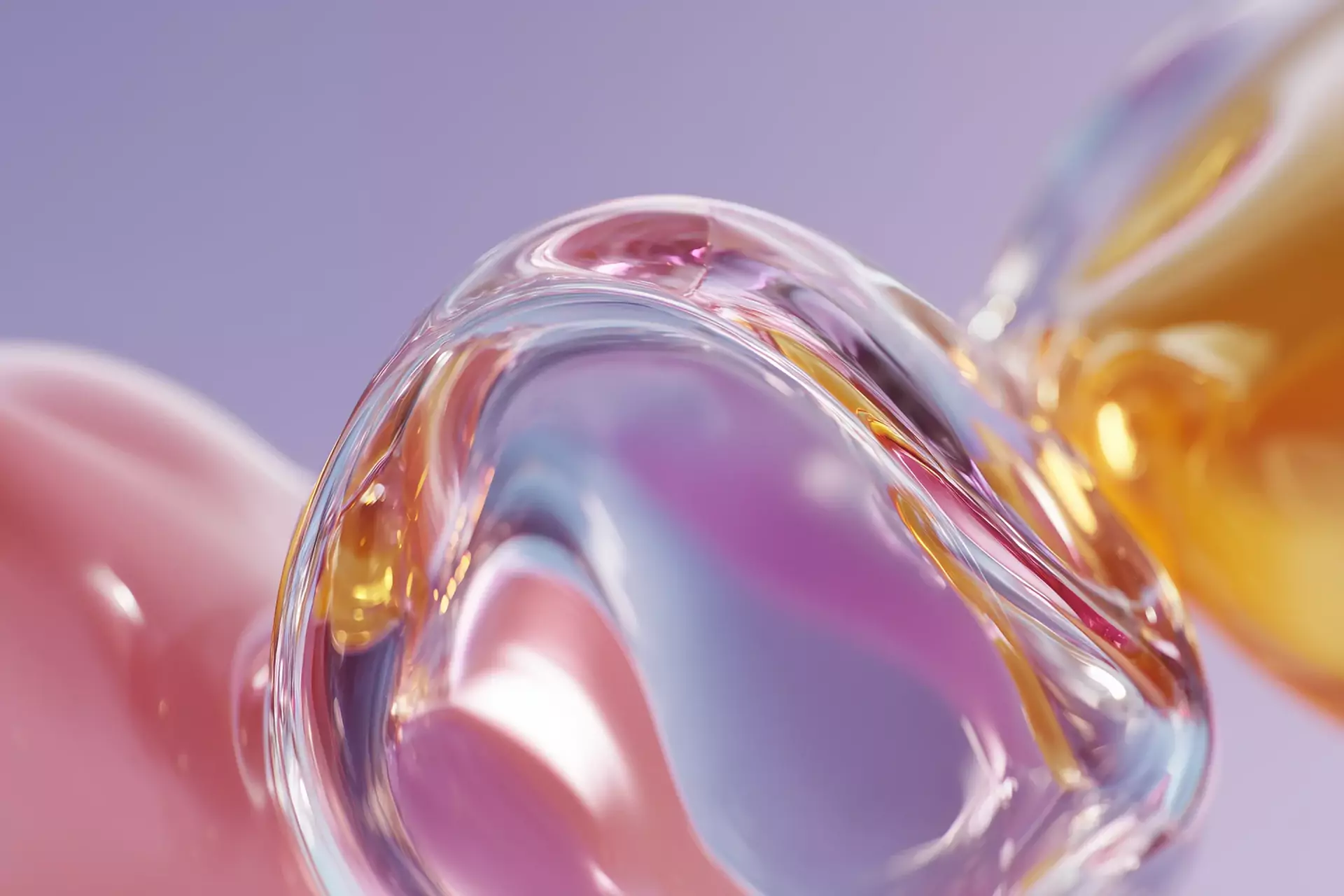 Coloured glass forms, third view
