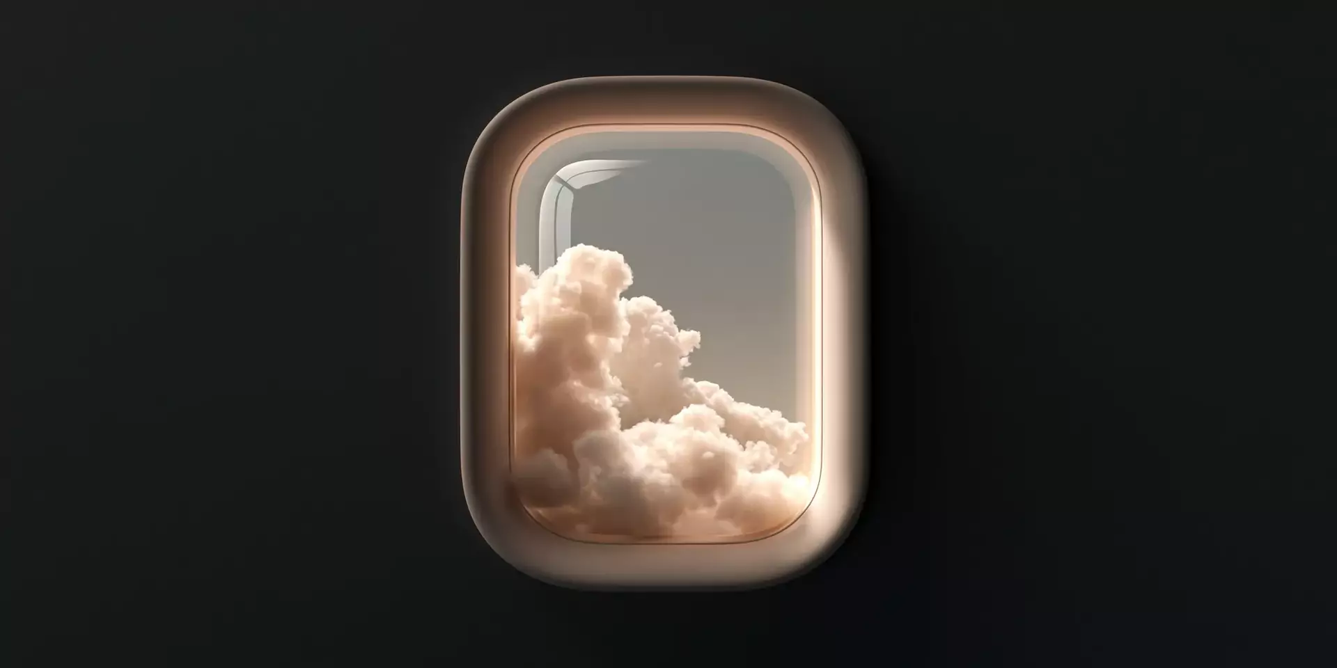 Cloud lit from behind, seen through a window