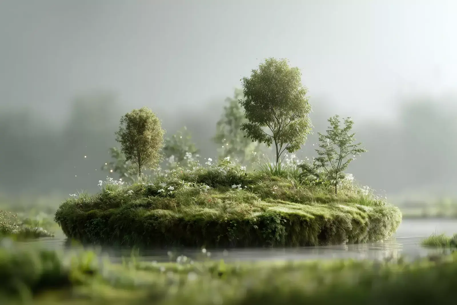 A calm, well-planned green landscape