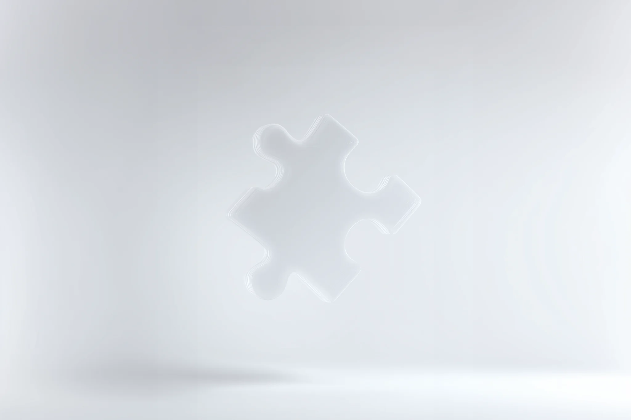 A white puzzle piece clicking into place.