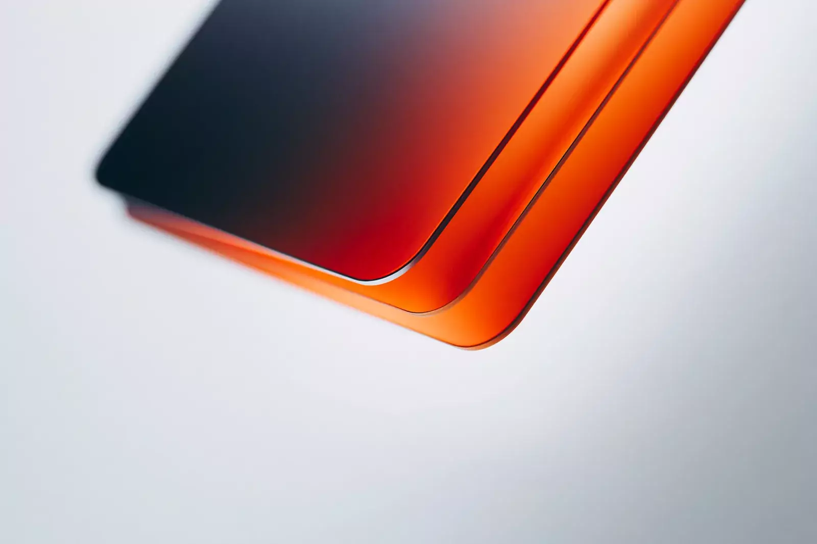 Painted steel panels resting on a bench