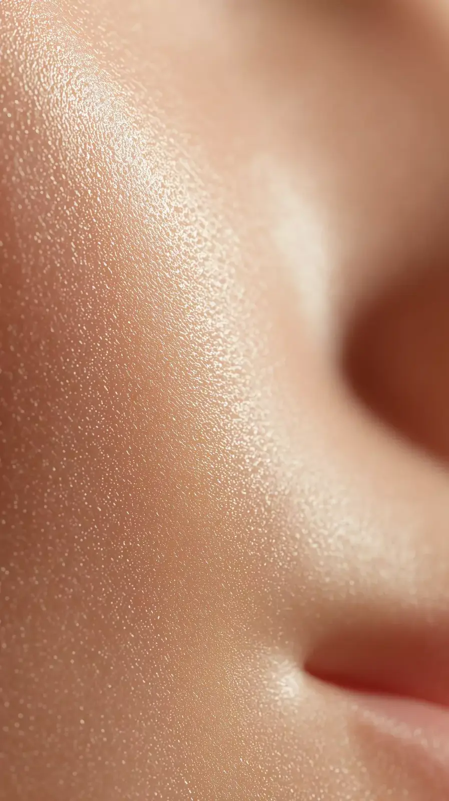 Skin in soft evening light, macro shot