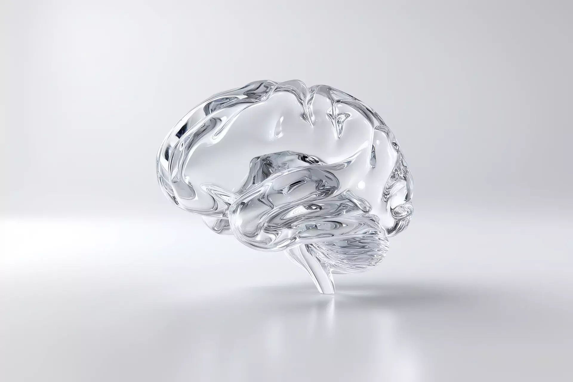A glass form catching the light