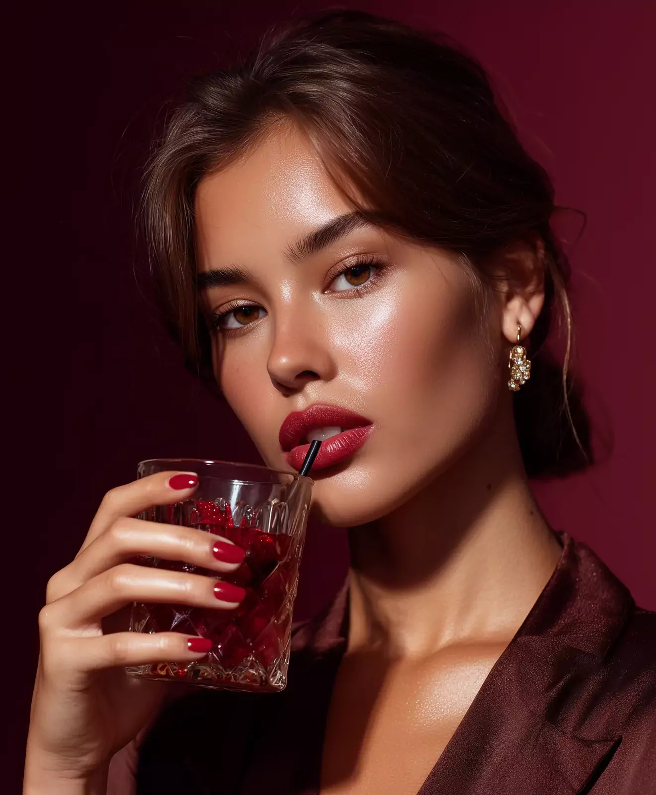 Red lips and nails